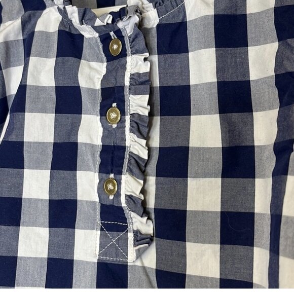Jcrew Crewcuts Navy Blue & White Gingham Size XXS (2-3) - Picture 3 of 6